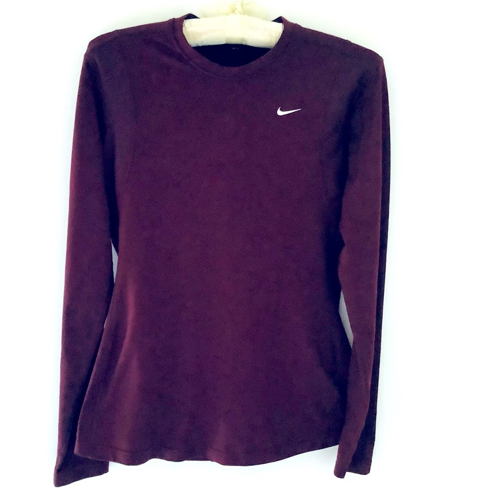 Nike maroon dry fit, long sleeve top. Size small